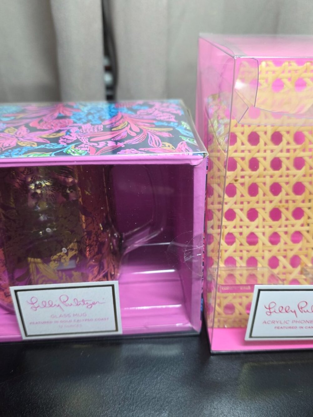 Lilly Pulitzer Acrylic Phone Stand & Glass Mug